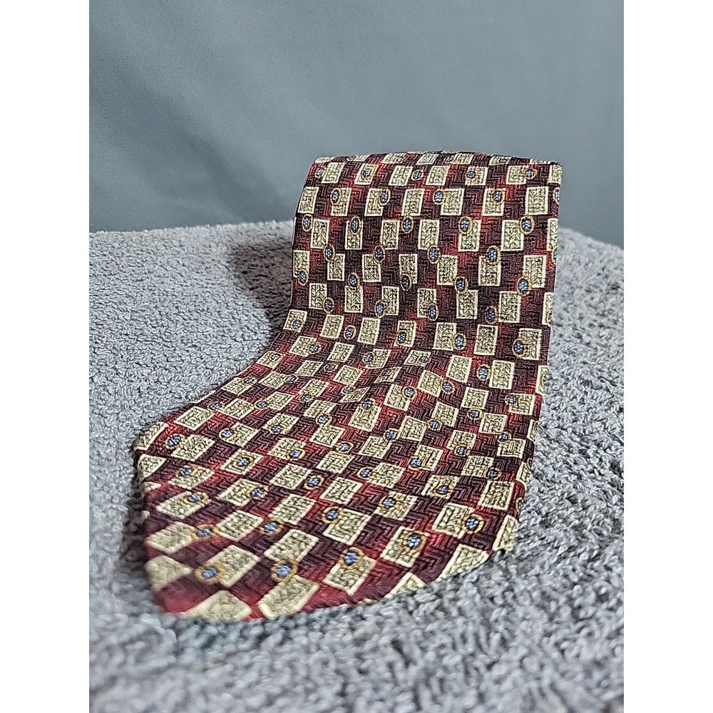 Christian Dior Monsieur Silk Neck Tie Geometric Jacquard Pattern Multi-Color